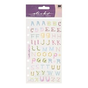 STICKO VELLUM STICKERS - ADORABLE ABC UPPER - BRAND NEW